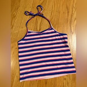 Old Navy Girl’s Striped Blue, White, and Pink Halter Top size 10-12 (Large)